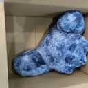 A Nice Night Faux Fur Reading Pillow Bed Wedge Large Adult Children Backrest with Arms Back Support for Sitting Up in Bed/Couch for Bedrest,Tie Dyed Navy, Standard