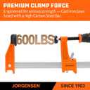 Jorgensen 2-pack Medium Duty Steel Bar Clamp Set with 600 lbs Load limit, 24-inch