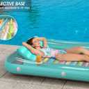 Jasonwell 4 in 1 Inflatable Tanning Pool Lounger Float - Sunbathing Lounge Floatie Raft Toys, Water Filled Tanning Bed Mat Pad Blow Up Kiddie Pool with Ball Pit for Adult, Kids (L)