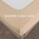 Elegant Comfort Box Spring Cover - Stretchy and Snug Fit Wrap Around 4 Sides Bed Skirt - Jersey Knit, Sleek Alternative for Bed Skirt, Soft and Smooth Fits Box Springs up to 12", King Beige