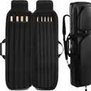HOMBYS 4x5 FAUX Leather Pool Cue Case Holds 4 Butts & 5 Shafts, Billiard Stick Carrying Case Pool Stick Bag, Large Capacity Accessories Pockets