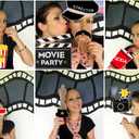 BESTOYARD Movie Night Party Photo Booth Props Set of 21 Kit Birthday Photo Booth Props Kit, Prom Photobooth Props, Funny Props Movie Star Night Party Shower Supplies