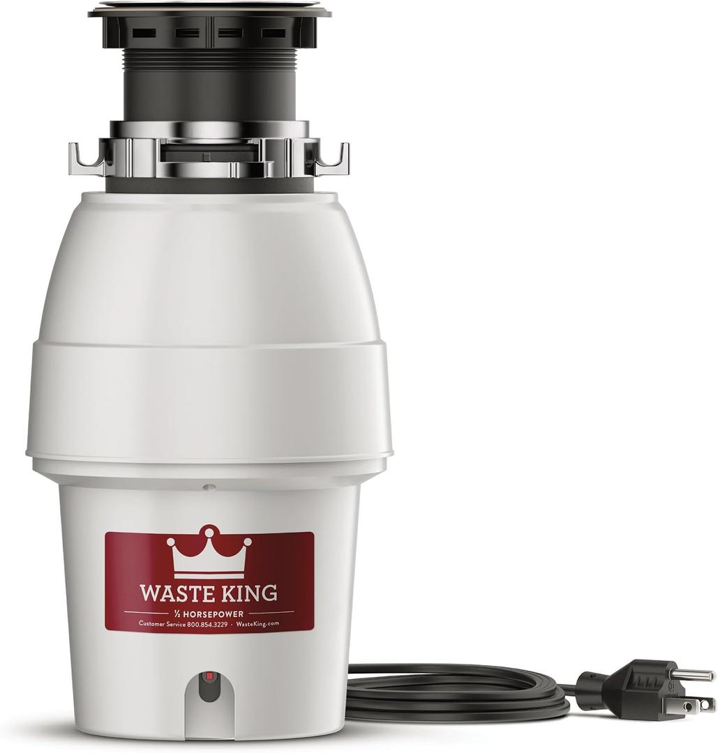 Waste King Legend Series Continuous Feed Garbage Disposal for Kitchen Sink with Power Cord, L-2600