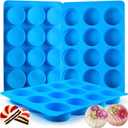 Sidosir 3Pcs Oreo Cookie Chocolate Silicone Mold, 12-Cavity Round Cylinder Oreo Chocolate Cover Molds for Candy, Silicone Baking Molds for Mini Cakes, Jelly