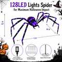 6.8 FT Giant Spider Halloween Decorations, 128 LED Light Up Spider
