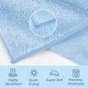 HOMEXCEL Microfiber Washcloths 50 Pack, Highly Absorbent and Soft Face Towel, Multi-Purpose Wash Cloths for Bathroom, Hotel, Spa, Gym, and Kitchen, 12x12 Inch