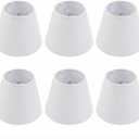 Small Lamp Shades Clip on Bulb, Chandelier Shades Set of 6, Mini Linen Lampshade 3.5x5x5.5in Small Lamp Shade for Chandelier Lamp Replacement (White)