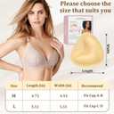 3 x Sticky Bras Push Up Invisible Adhesive Bra, Reusable Silicone Backless Strapless Bra with Nipple Covers (Beige, M)