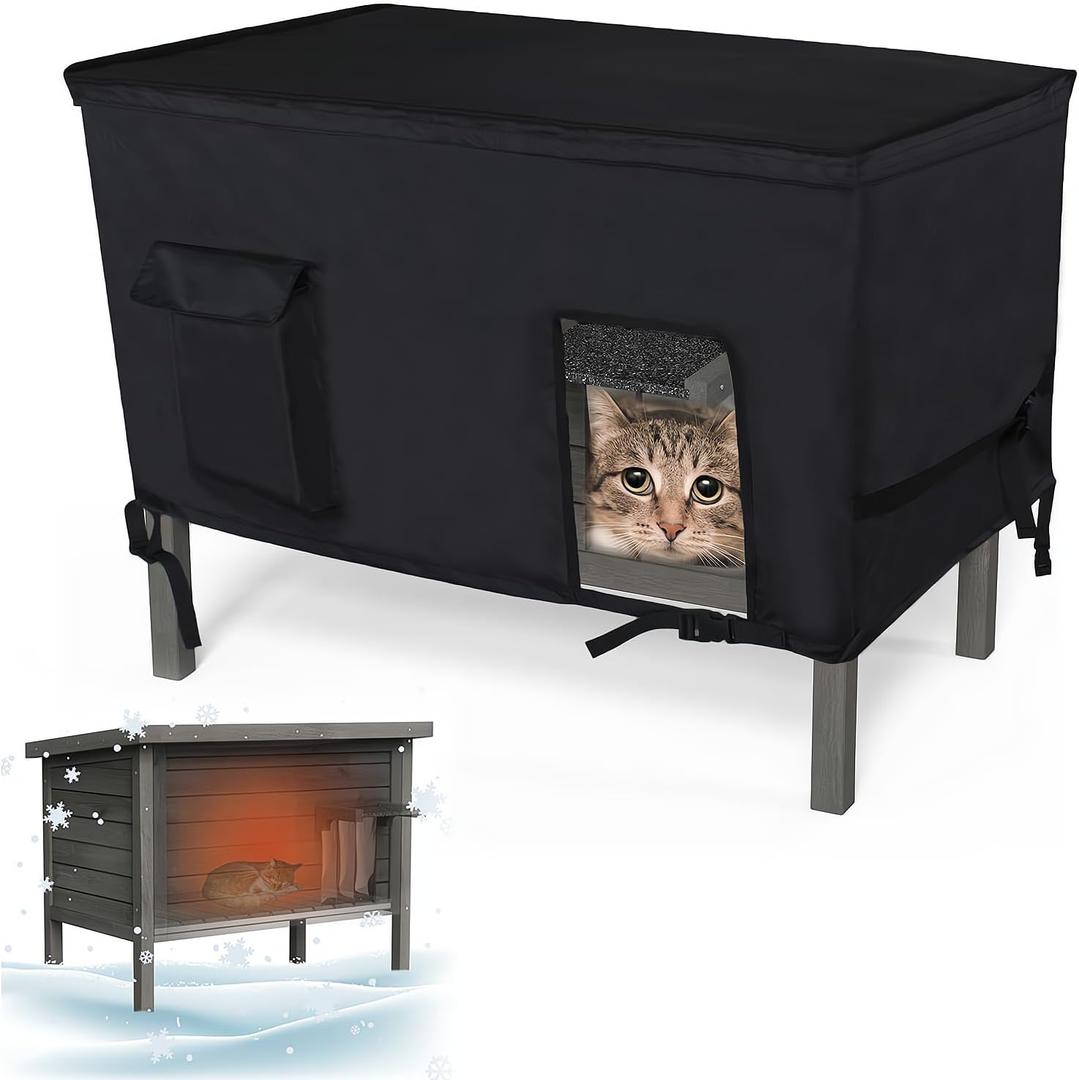 Cover for Cat House,Winter Outdoor Protection Waterproof Oxford Fabric Cover for Cat House 35" L*22.4" W*20" H (Only Cover)