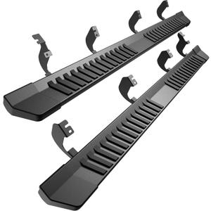 Crewmax Cab Running Boards Side Steps Compatible with 2022 2023 2024 2025 Toyota Tundra Crewmax Cab 4 Full Size Doors, Black Textured Aluminum Nerf Bars (Alu-twill anti-slip black)