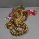 Miss U Hair Christmas Long Blonde Braided Funny Wig with Red Necklace and Ribbon Bow for Small Head