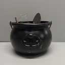 Zcaukya Halloween Large Cauldron, 7.4" Black Plastic Witch Pot with Handle, Vintage Cauldron Candy Bowl for Trick Or Treat, Dressing Accessories, Halloween Decorations