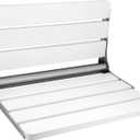 18" Folding Shower Seat Wall Mounted,Fold Down Shower Bench for Small Shower Space, Home Care Wood Stool for Inside Shower (18 Inchs White)