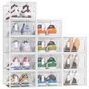 SIMPDIY Shoe Storage, 12 Pack Shoe Organizer for Closet, Shoe Boxes Clear Plastic Stackable Shoe Containers with Lids for Size 10