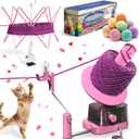 Yarn Winder | Electric Yarn Ball Winder Swift, 13 oz Dual Strong Tension Knit Spinner for Crocheting, Automatic Crochet Wheel for Knitting Christmas Birthday Gift, Weaving Ball Yarning Cake Roller (Pink)