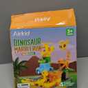 Marble Runs for Kids 4-8, Dinosaur Toys, Interactive Learning STEM Building Toys with 4 Race Track, Compatible with All Major Brands for Kids Ages 3 4 5 6 7 8+ Boys Girls Gifts (Yellow)