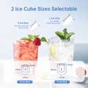 WIE Stainless Steel Ice Maker, Self-Cleaning Ice Maker Machine, 12kg/24H, 2 Sizes 9 Ice Cube Ready in 6 Mins Ice Machine with Handle, Scoop & Basket, 1.5L Ice Cube Maker for Home/Kitchen/Office/Bar