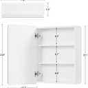 TEENFON Medicine Cabinet Mirror with 2 Adjustable Shelves, Bathroom Mirror with Storage, Recessed or Wall Mount Bathroom Cabinet, White