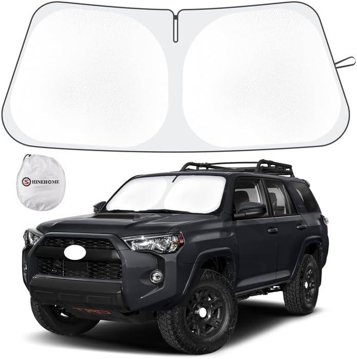 Car Windshield Sun Shade Compatible with 2010-2025 Toyota 4Runner 4-Runner 5th Gen SUV, SR5 Trail Limited Accessories Foldable Front Sunshade Protector Blocks UV Rays Keep Car Cooler
