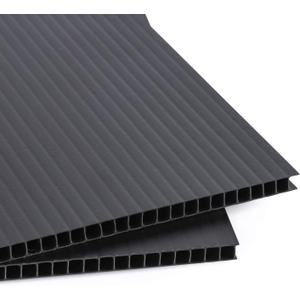 Corrugated Plastic Sheet for Indoor and Outdoor Use - 3/16 Inch Thick Poster Board, 24x36 Inches Pack of 2 Black Board Sheets Waterproof Coroplast Lightweight Blank Yard Signs