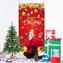 2 x Christmas Door Cover, Red Christmas Door Banner Merry Christmas and Happy New Year Front Door Christmas Tree Backdrop for Winter Holiday Xmas New Year Decorations,70.8 X 35.4 Inch