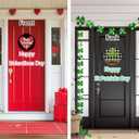 2 x Reversible Valentines Day Door Decorations St Patricks Day Wreath Happy Heart Wreath Shamrock Hanging Sign Wooden Front Door Hanger for Porch Wall Indoor Home Decor