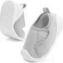 STQ KIDS Baby Boys Girls First Walking Shoes Wide Toe Box Infant Sneakers Lightweight Breathable Slip On Barefoot Shoes