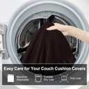 Leather Look Couch Cushion Covers Sofa Seat Slipcovers Sets Couches Furniture Protector for Sectional Armchair Loveseat Pets Kids Stretch Spandex Fabric (1 Cushion XL Sofa, Chocolate)