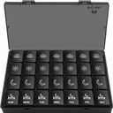 XL Pill Organizer 4 Times a Day,BUG HULL Large Weekly Pill Box for Travelling, Portable Pill Cases 7 Day pill Container Removable Daily Medicine Organizer for Cod-liver oil,Vitamins,Supplements(Black)