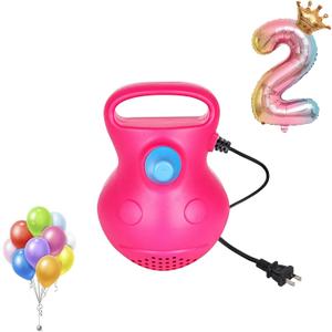 LIBERRWAY Electric Balloon Pump, Portable Balloon Air Pump for Round & Foil Balloons, Fast Balloon Blower Pump Inflator for Party Decoration, Birthday, Wedding (Rose Red)