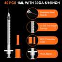 100 Pack 1ml Syringes with Needle-30Ga 5/16 Inch, Individually Sealed Packaging