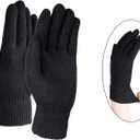 baotongle 2 Set Winter Knitted Cuff Beanies Gloves Set Acrylic Warm Skull Cap Cuff Hat Classic Gloves for Men Women