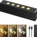 Spotlights Indoor with Daily Auto Timer, 5500mAh Rechargeable Plant Lights, Wireless Uplighting with Remote, 3CCT & Dimmable, Display Lights for Painting, Artwork, Plants, Accent Lighting