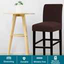 Turquoize Stretch Bar Stool Cover Counter Stool Pub Chair Slipcover for Dining Room Cafe Barstool Slipcover Removable Furniture Chair Seat Cover Jacquard Fabric with Elastic Bottom Set of 4, Brown