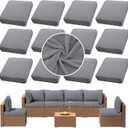 Outdoor Cushion Covers Set,12PCS Patio Furniture Couch Seat Slipcovers, Replacement for Sofa Sectional Chair(Cover，Only)