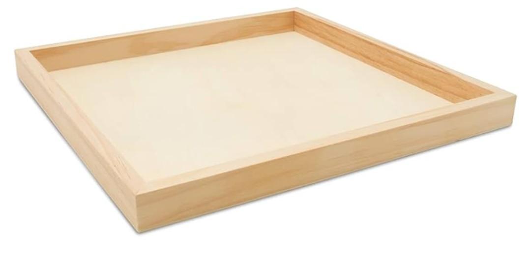 Wood Canvas Panel Cradled 10 x 10 inch, Pack of 3 Blank Framed Wood Signs for Painting, Shadow Box, & Tray Crafts, by Woodpeckers