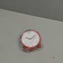 Analog Alarm Clock, 4 inch Super Silent Non Ticking Small Clock with Night Light, Battery Operated, Simple Design, Old Fashioned Style Wine-red Decor, for Bedroom, Bedside, Desk, Adult, Kid, Gift, Red