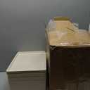 Menkxi 3 Pcs Storage Bins with Lids Plastic Stackable Containers for Organizing Shelves Christmas Ornament Box Baskets(Beige,Large)