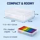 QTLCOHD 30 Pcs Plastic Crayon Box, Holds 24 Crayon, 4.5x3.4 Inches