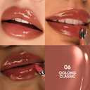 JUDYDOLL Ice Watery Lip Gloss, GEN-2,Moisturizing Liquid Lipstick with Hyaluronic Acid & Collagen,Long-lasting Mirror Lip Glazes with Iron Applicator(06 Olong Classic)