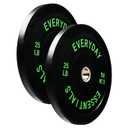 Balancefrom Everyday Essentials Set of 2 Olympic Bumper Weight Plates Rubber Weights with Stainless-Steel Hubs Fits 2-Inch Barbell Bars Black
