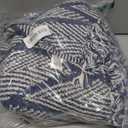 DII Diamond Throw Collection Fringed Woven Cotton Blanket, 50x60, Denim Blue