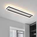 Dimmable Led Ceiling Light with Remote Control 31.5in Modern Linear Flush Mount Ceiling Lighting Fixture Acrylic Long Ceiling Lamp for Living Room Kitchen Dining Room Hallway