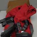 Idepet Dog Suspender Boots, Tall Dog Boots Anti-Slip & Fall Waterproof Shoes Leggings, Adjustable Suspender Boots for Winter Snow Rain Hiking Paws Protector (Red, 8)