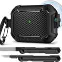 MOBOSI for AirPods Pro 3 Case, Compatible with AirPod 3rd Generation Cover [Compatible with MagSafe] with Lock&Keychain&Cleaner Kit, Full Body Shockproof Protective Hard Shell (2025), Black