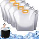 4 Pcs Ice Bath Bags Reusable, 10L Cold Plunge Ice Bags Portable Bathtub Freezer Water Bags Ice Bath Water Chiller Cold Plunge Tub Accessories Ice Barrel Cold Therapy