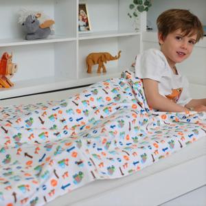 Kids Throw Blanket  Soft Cotton Toddler Blanket with Construction Vehicles Puzzle Pattern, Lightweight Breathable Bed Throw with Stitched Edges, 40 x 60 in (101.6 x 152.4 cm)