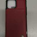 Vinich for iPhone 12/12 Pro Wallet Case with Card Holder, RFID Blocking Credit Slots Kickstand Shockproof Phone Cover Fit for iPhone 12/12 Pro 6.1" Burgundy