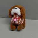 Hopearl Walking Dog Golden Retriever in Brown Vest Interactive Electronic Pet Plush Toy Puppy Woof and Moving Animated Nodding Head Gift for Toddlers Birthday, Brown, 7''