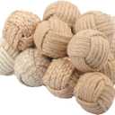 15 PCS Decorative Jute Balls for Bowls Fillers, 2.5 inch Rustic Jute Orbs, Nautical Rope Balls for Home Decor, Centerpiece Bowls, Tabletop Dcor & Coastal Accents.